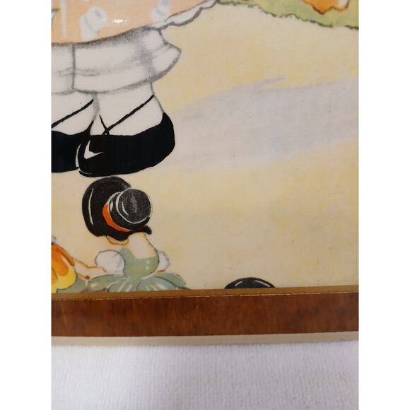1930s Mistress Mary Quite Contrary Ruth E Newton Nursery Print Wall Art Wood VNT - Picture 11 of 16